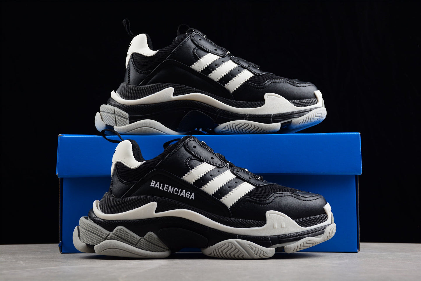 Balenciaga x Adidas Triple S Black Sneakers