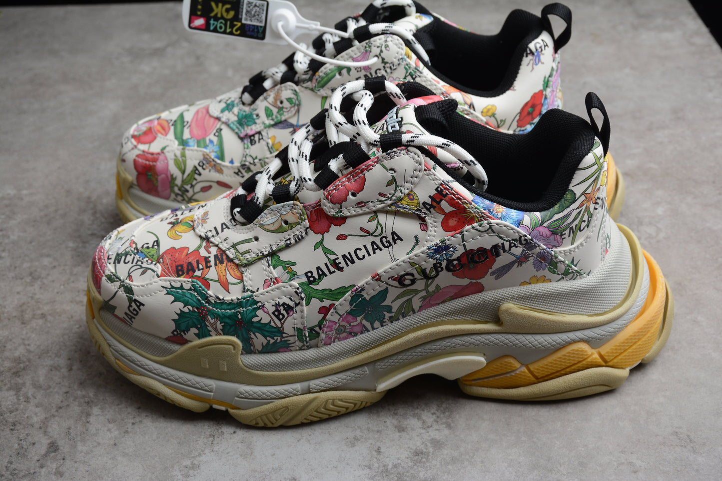 Gucci x Balenciaga Triple S Flora Print Sneakers