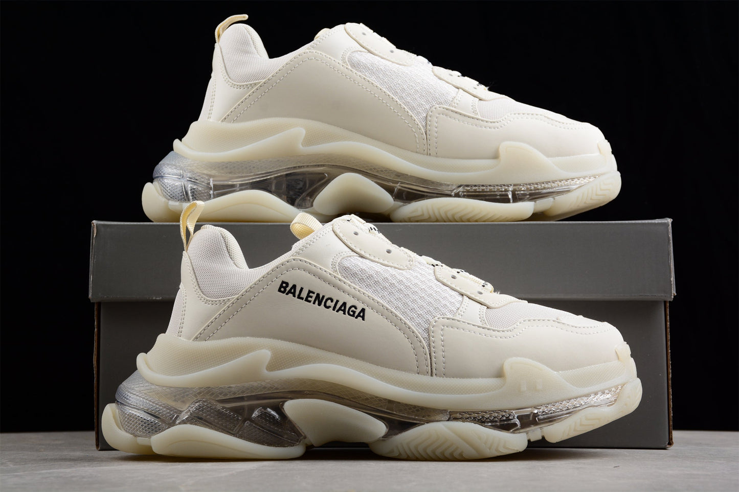 Balenciaga Triple S Clear Sole White Sneakers