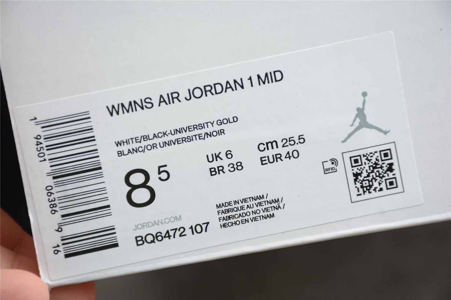 Air Jordan 1 Mid Perforated White University Gold