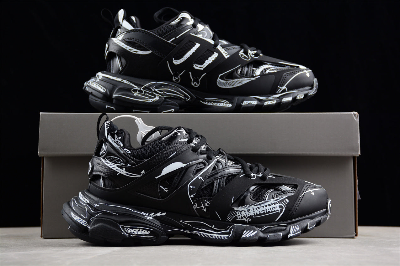 Balenciaga Track Sketch-Print Panelled Sneaker