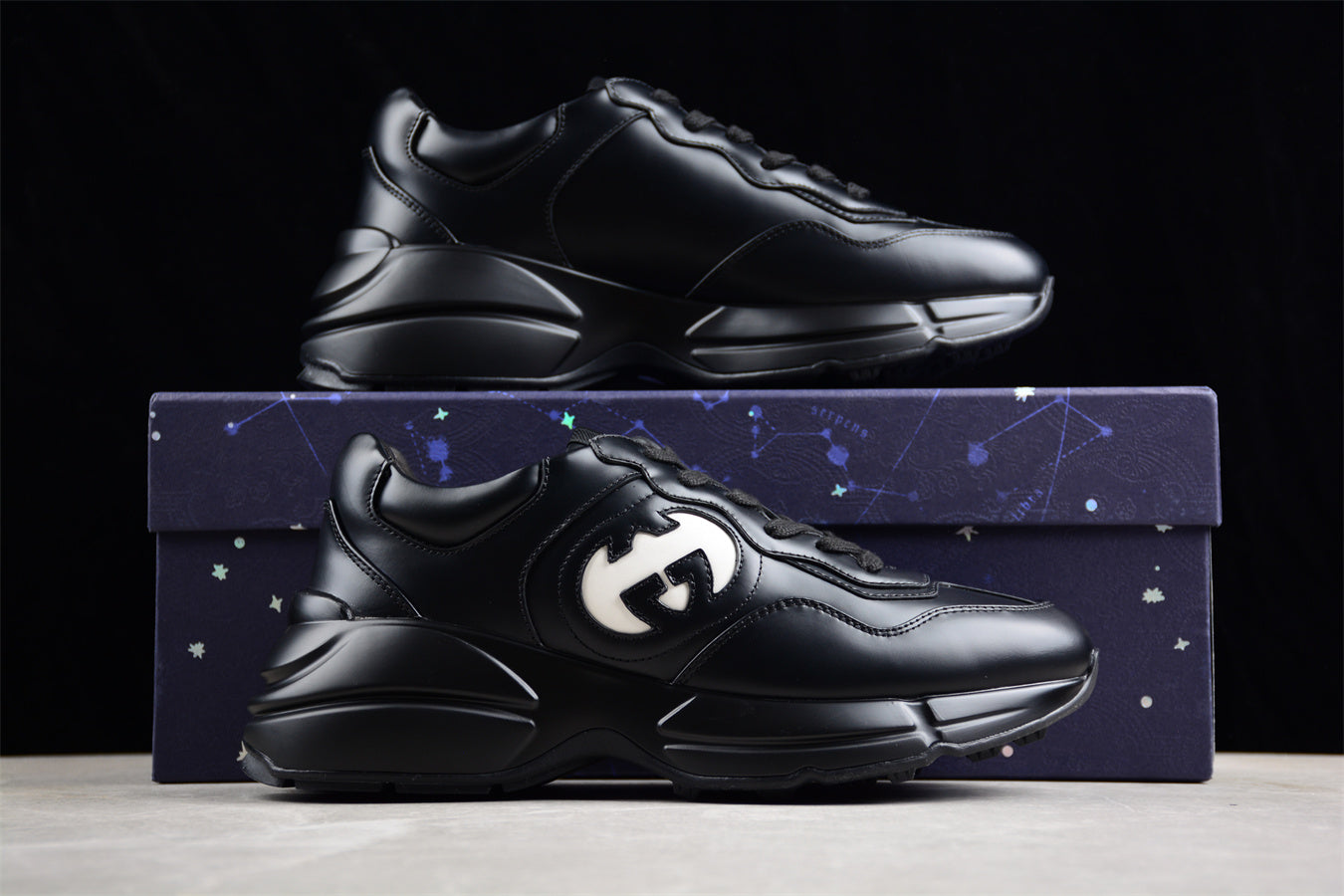 Gucci Interlocking G Rhyton Black Sneakers