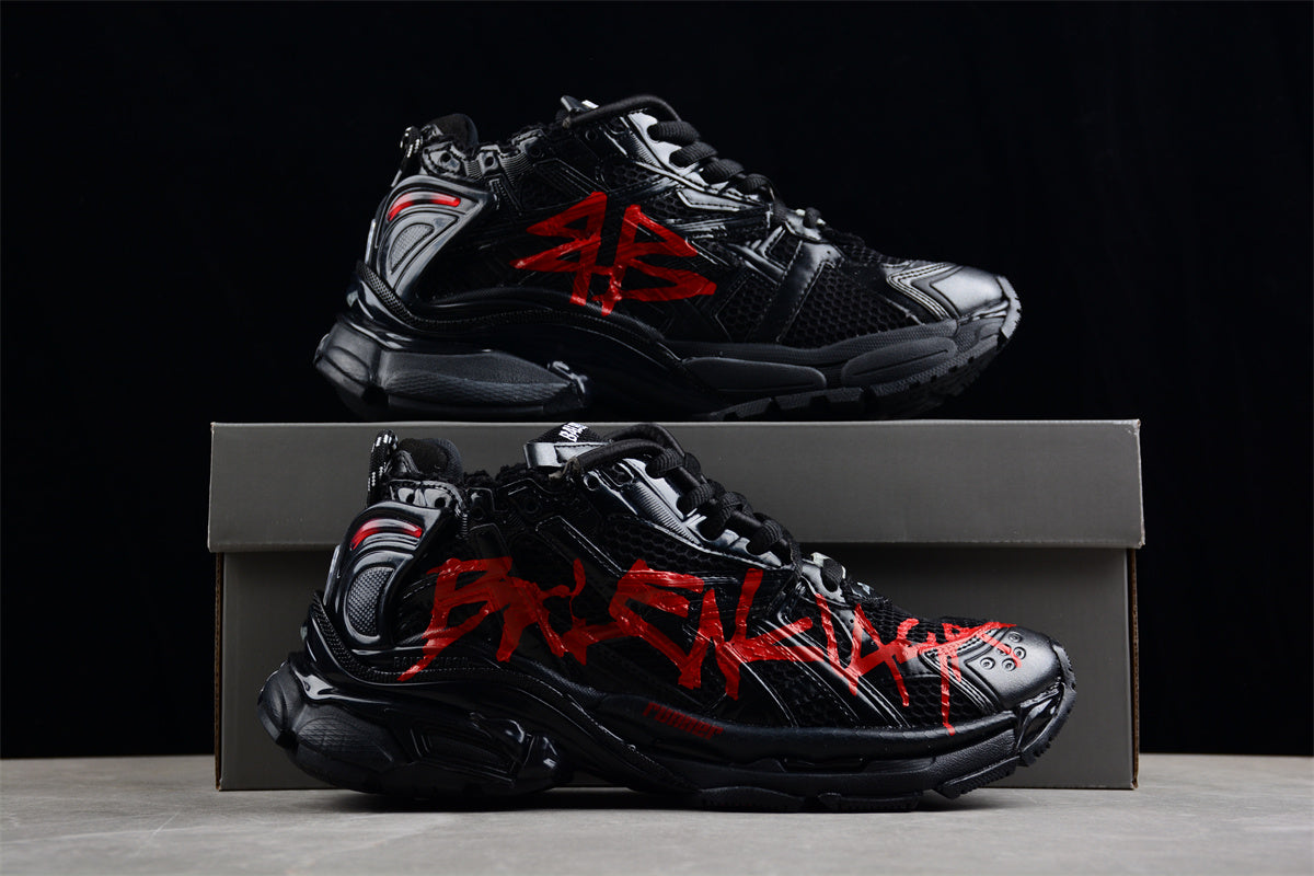 Balenciaga Runner Graffiti Black Red Sneakers