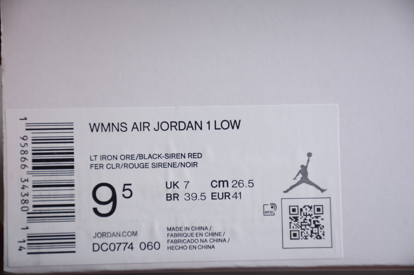 Nike Air Jordan 1 Retro Low ‘Light Iron Ore/Siren Red’