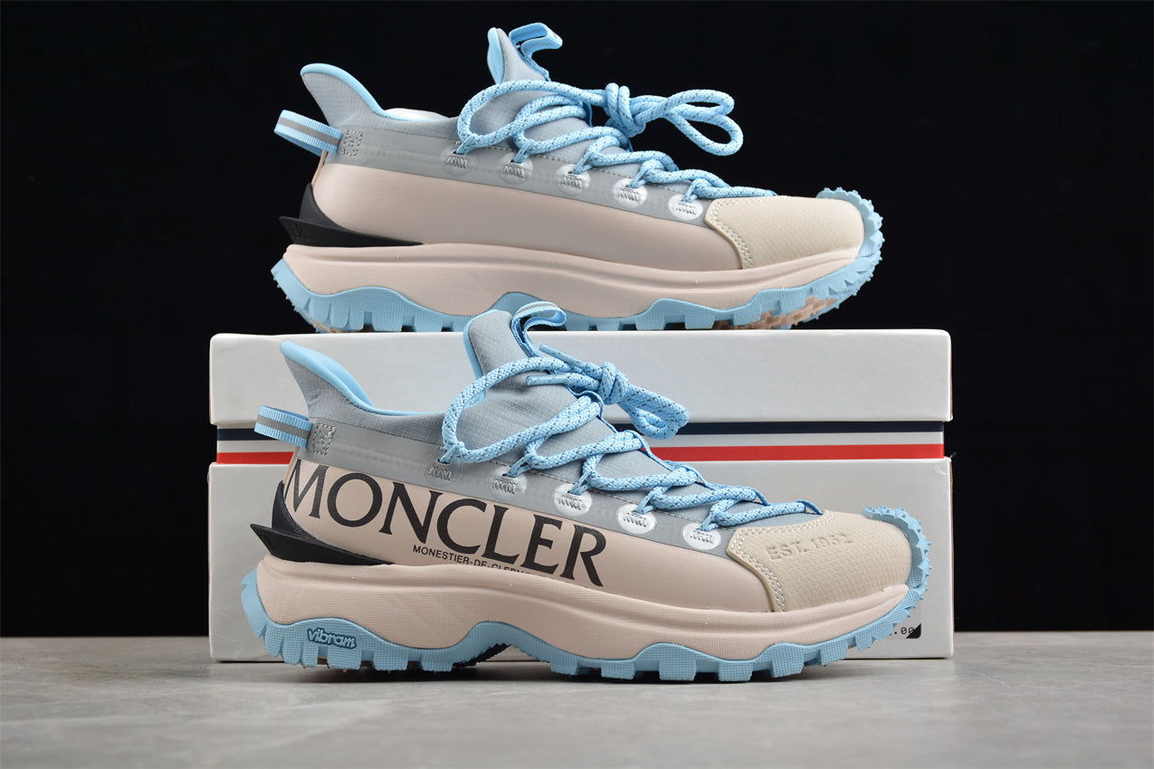 Moncler Low-Top Trailgrip Lite 2 Sneakers with Mountain Laces Light Blue