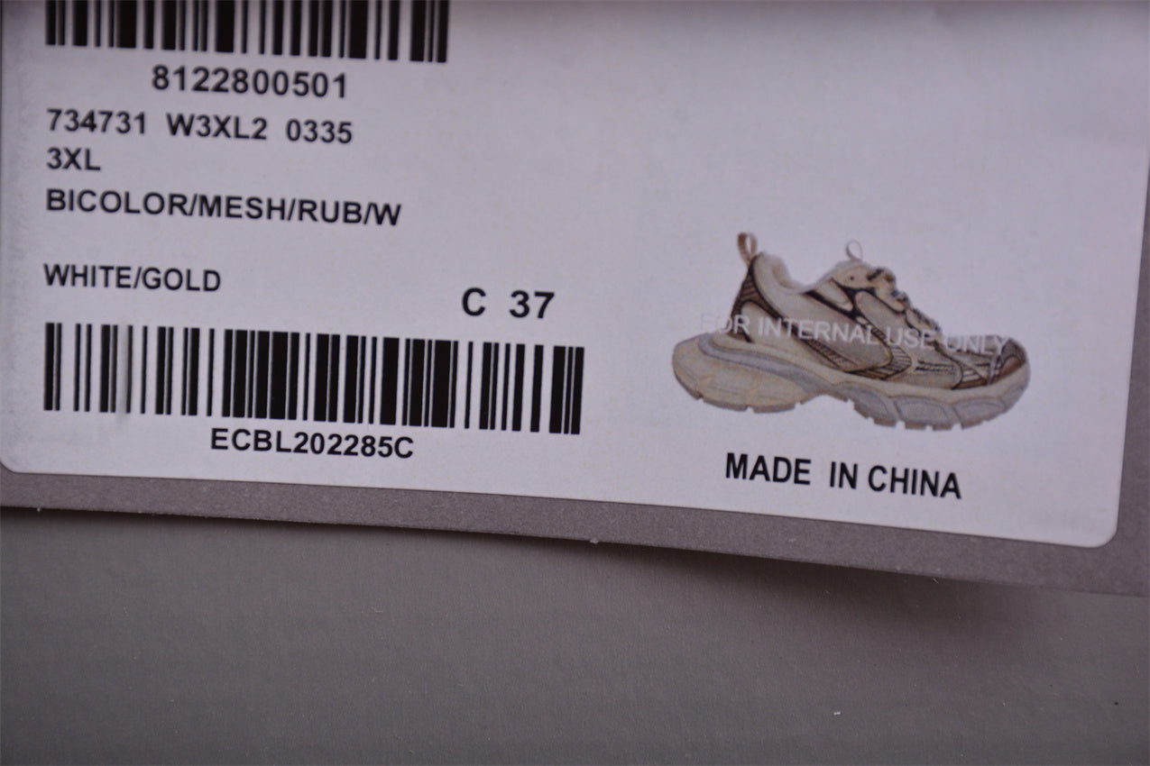 Balenciaga 3XL White & Champagne Gold