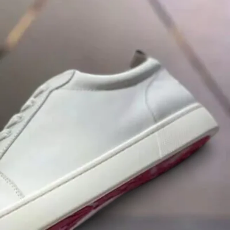 Christian Louboutin Louis Junior Spikes White Sneakers