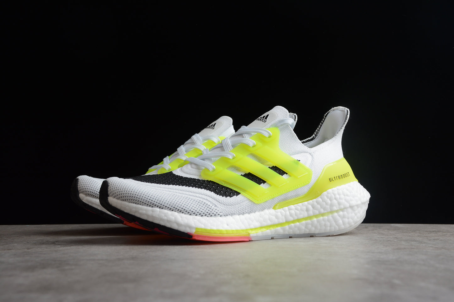 adidas UltraBoost 21 White Solar Yellow