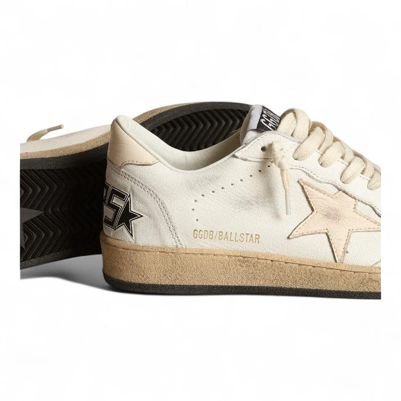 Ball Star LTD in white nappa leather with a salmon-colored nappa star