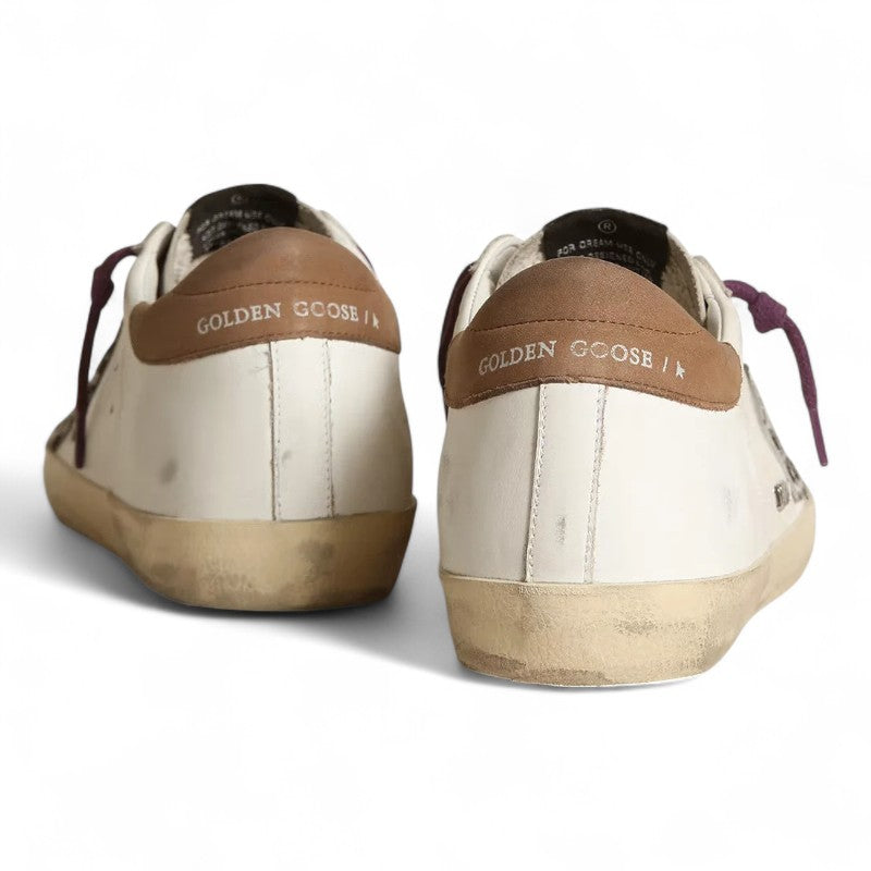 Super-Star with leopard pony skin star and brown nubuck heel tab