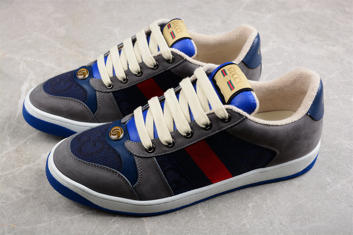 Gucci GG Screener Grey Navy Sneakers