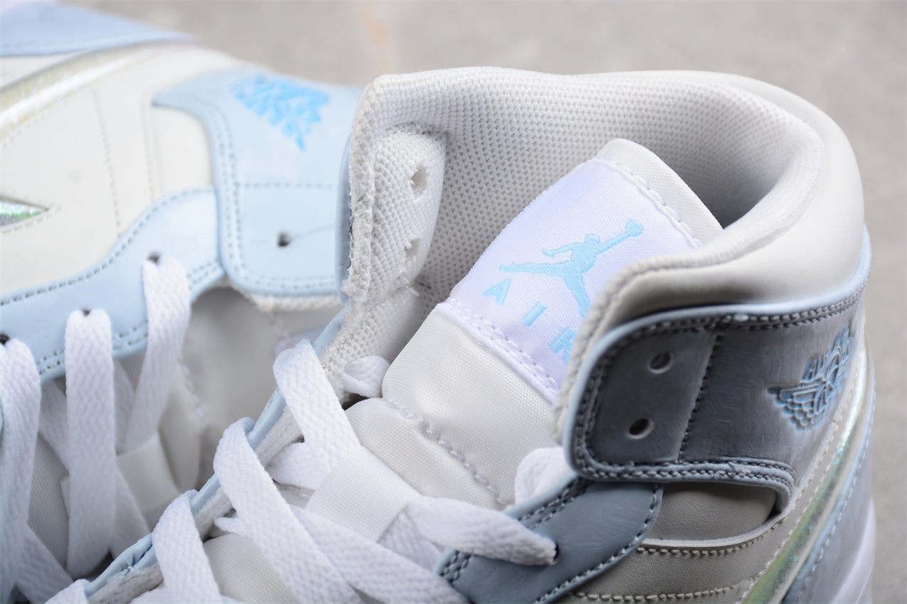 Air Jordan 1 Mid SE "Glitter Swoosh / Ice Blue"
