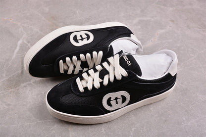 Gucci Interlocking G Black Suede Low Top Sneakers