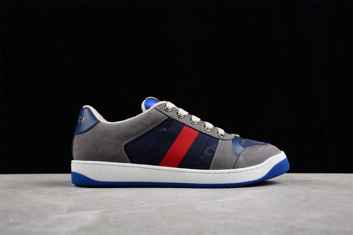 Gucci GG Screener Grey Navy Sneakers