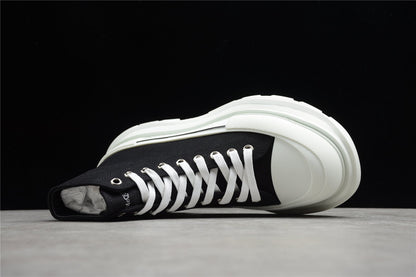 Alexander McQueen Tread Slick Black White Canvas Boots