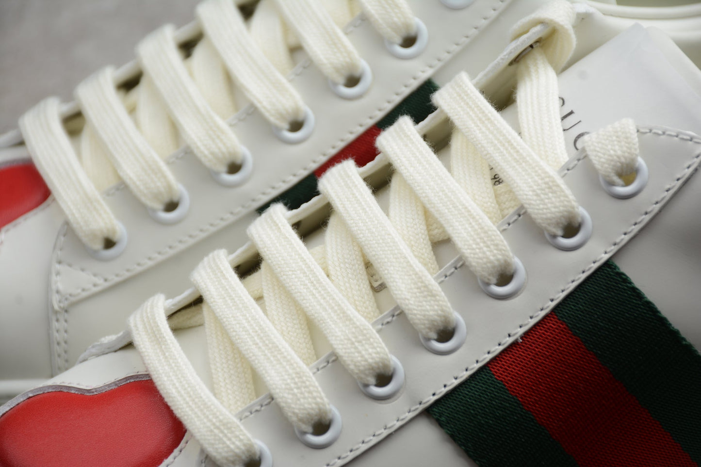 Gucci Ace Heart Stripe Leather Sneakers White