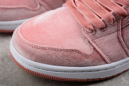 Air Jordan 1 Low Pink Velvet (Women's) Sneakers
