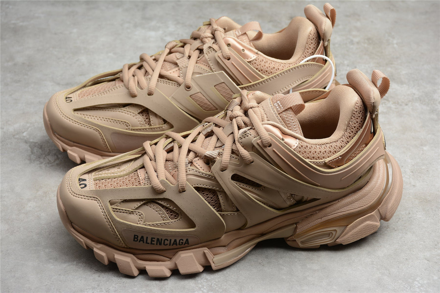 Men's Full Beige Track Lifestyle Sneakers