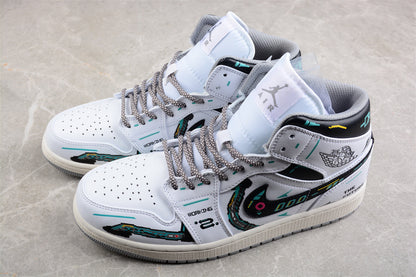 Nike Air Jordan 1 Mid The Future White Black Sneakers