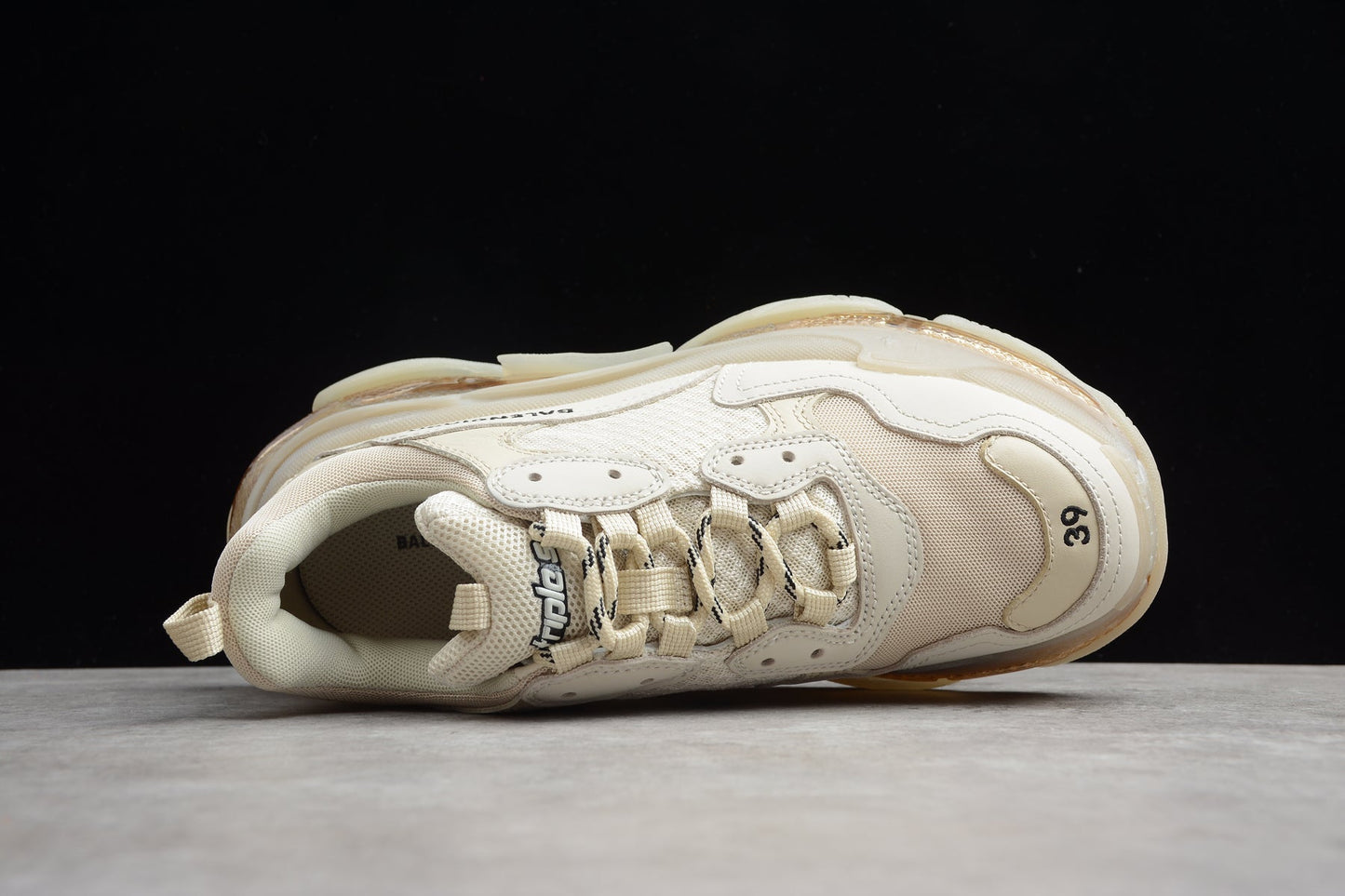 Balenciaga Triple S Light Beige Clear Sole Sneakers
