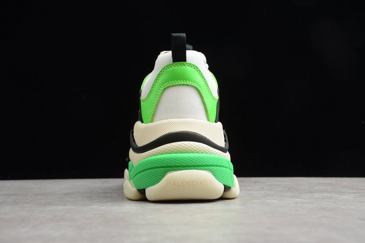 Men's White & Neon Green Chunky Sneakers