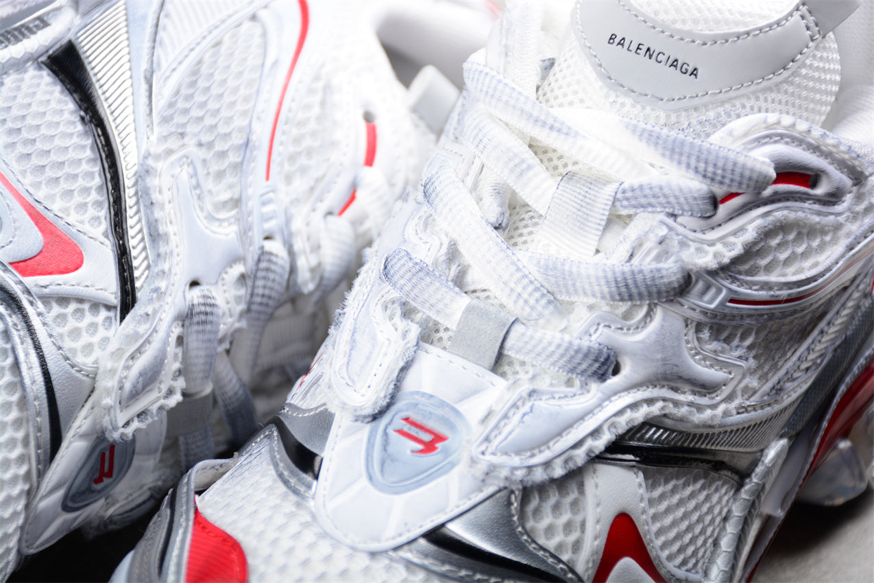 Balenciaga Runner 2.0 White Red Mesh Sneakers