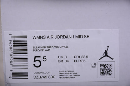 Nike Air Jordan 1 Mid SE Bleached Turquoise Sneakers