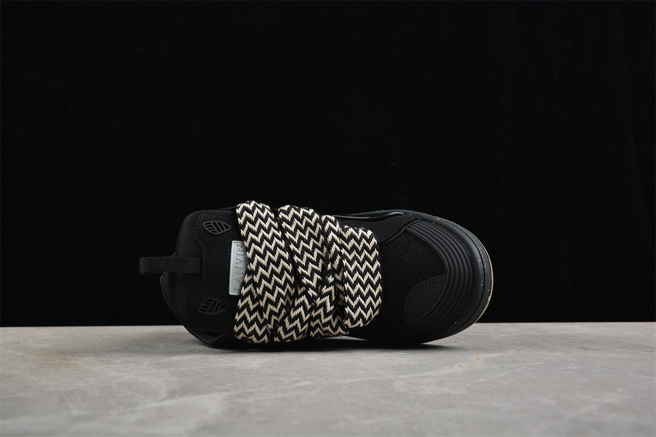 Lanvin Leather Curb Sneaker Black