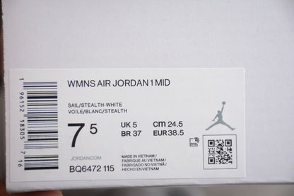 Air Jordan 1 Mid Stealth Grey Sneakers