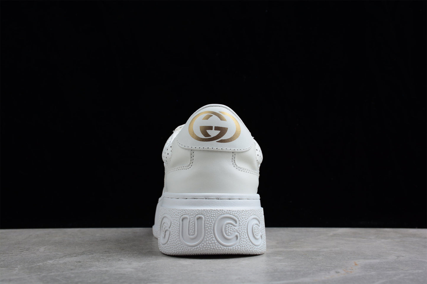Gucci Embossed GG Logo White Platform Sneakers