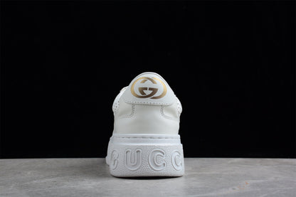 Gucci Embossed GG Logo White Platform Sneakers