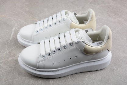 Alexander McQueen Oversized White Beige Leather Sneakers