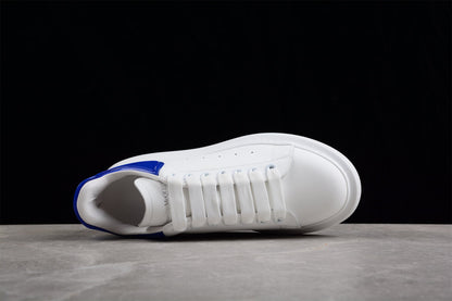 Alexander McQueen Oversized White Electric Blue Leather Sneakers