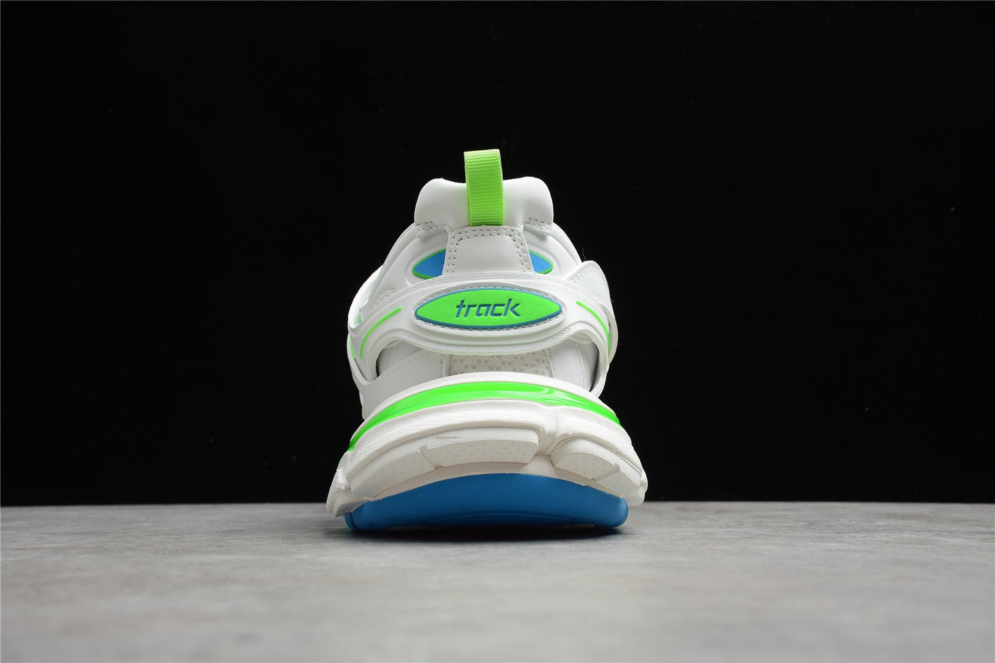 Women's White & Green Track Lifestyle Sneakers