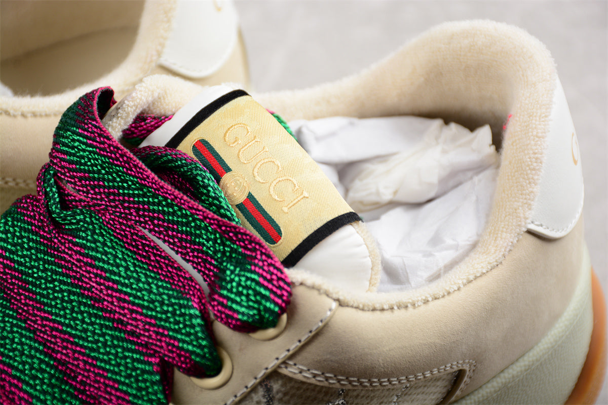 Gucci Screener GG Leather-Trimmed Canvas Sneakers