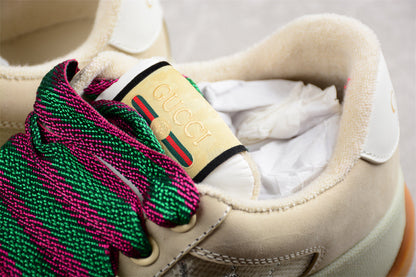 Gucci Screener GG Leather-Trimmed Canvas Sneakers