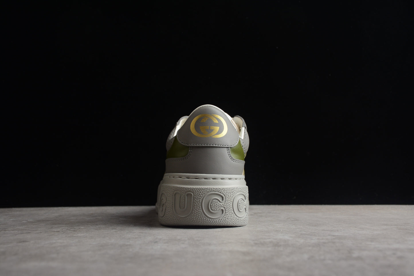 Gucci GG Supreme Canvas Platform Sneakers Grey Green
