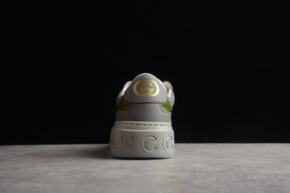 Gucci GG Supreme Canvas Platform Sneakers Grey Green