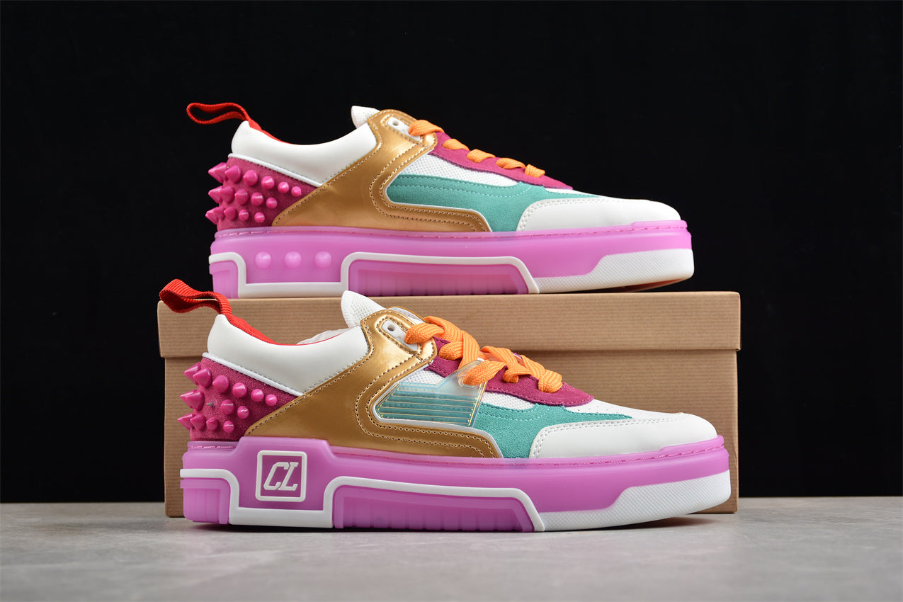 Christian Louboutin Astroloubi Spiked Leather in Pink/Golden