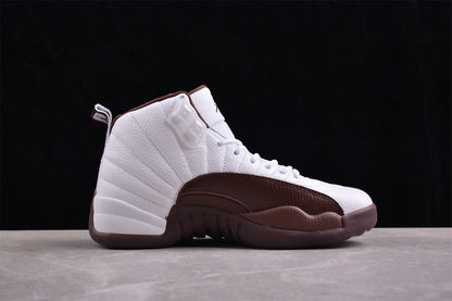 SoleFly x Air Jordan 12 White Baroque Brown Sneakers