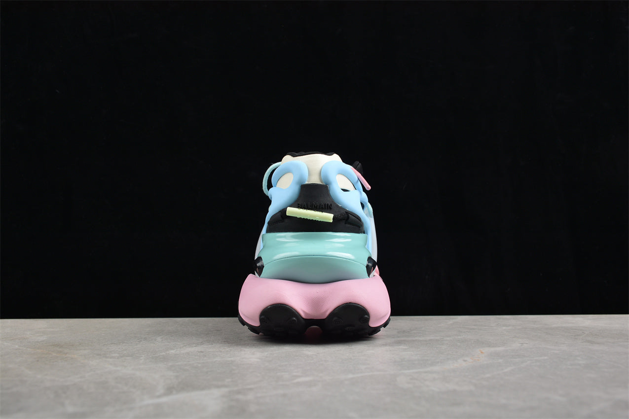 Balmain Unicorn Sneakers Black Sky Blue – Neoprene and Leather