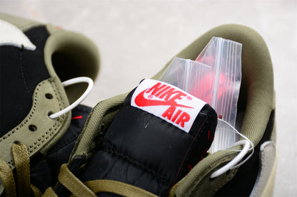 Travis Scott x Air Jordan 1 Low OG Dark Olive Sneakers