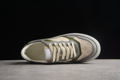 Gucci GG Supreme Canvas Platform Sneakers Grey Green