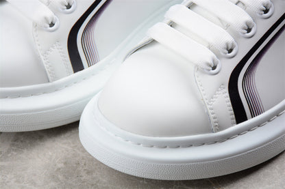 Alexander McQueen Oversized White Silver Leather Sneakers