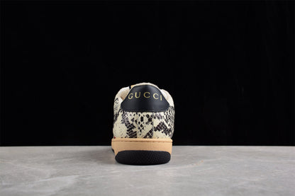 Gucci Screener Python Print Leather Sneakers