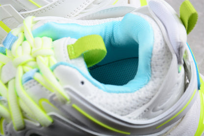 Balenciaga Track White Fluorescent Yellow Turquoise Sneakers
