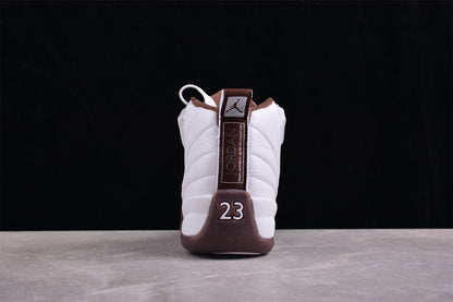 SoleFly x Air Jordan 12 White Baroque Brown Sneakers
