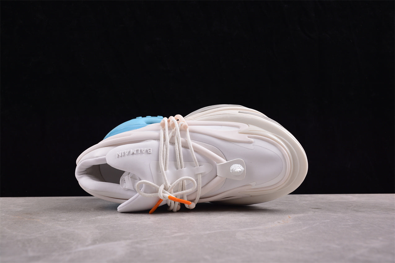 Balmain Unicorn Sneakers  Blue/White – Neoprene and Leather