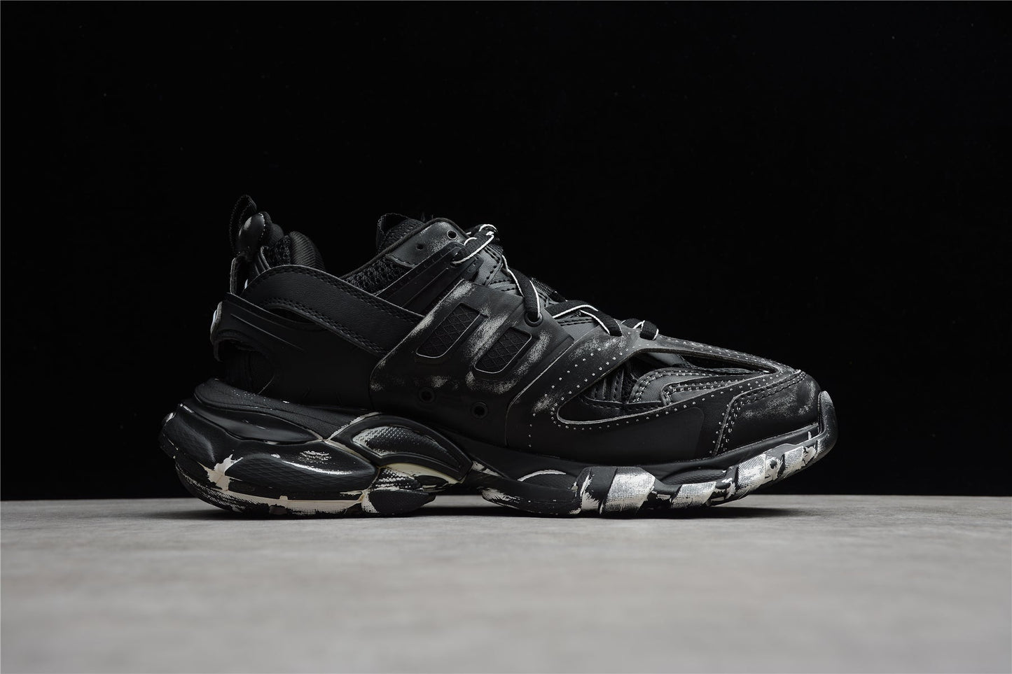 Men's Faded Black Track Sneakers
