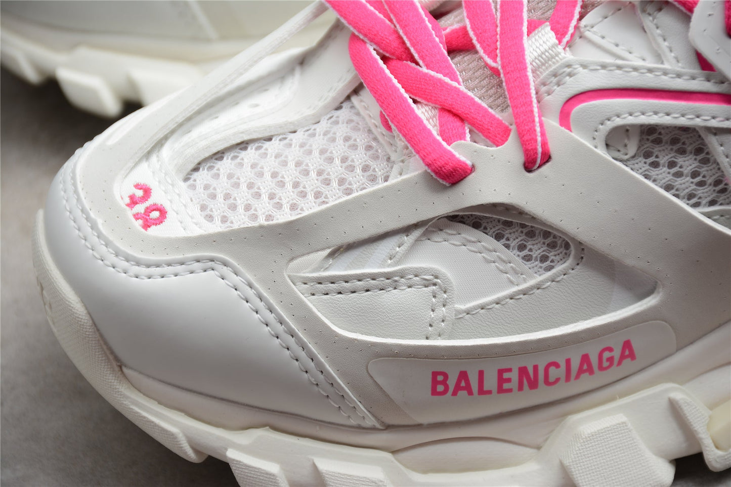 Balenciaga Track Mule White & Rose Pink